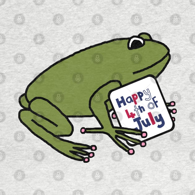 Happy 4th of July says Green Frog by ellenhenryart